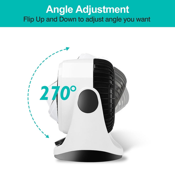 Table Desktop Fan Air Circulator Office Fan with 2 Speeds 270 Adjustable Head USB Plug Play for Room Office Kitchen Image 4