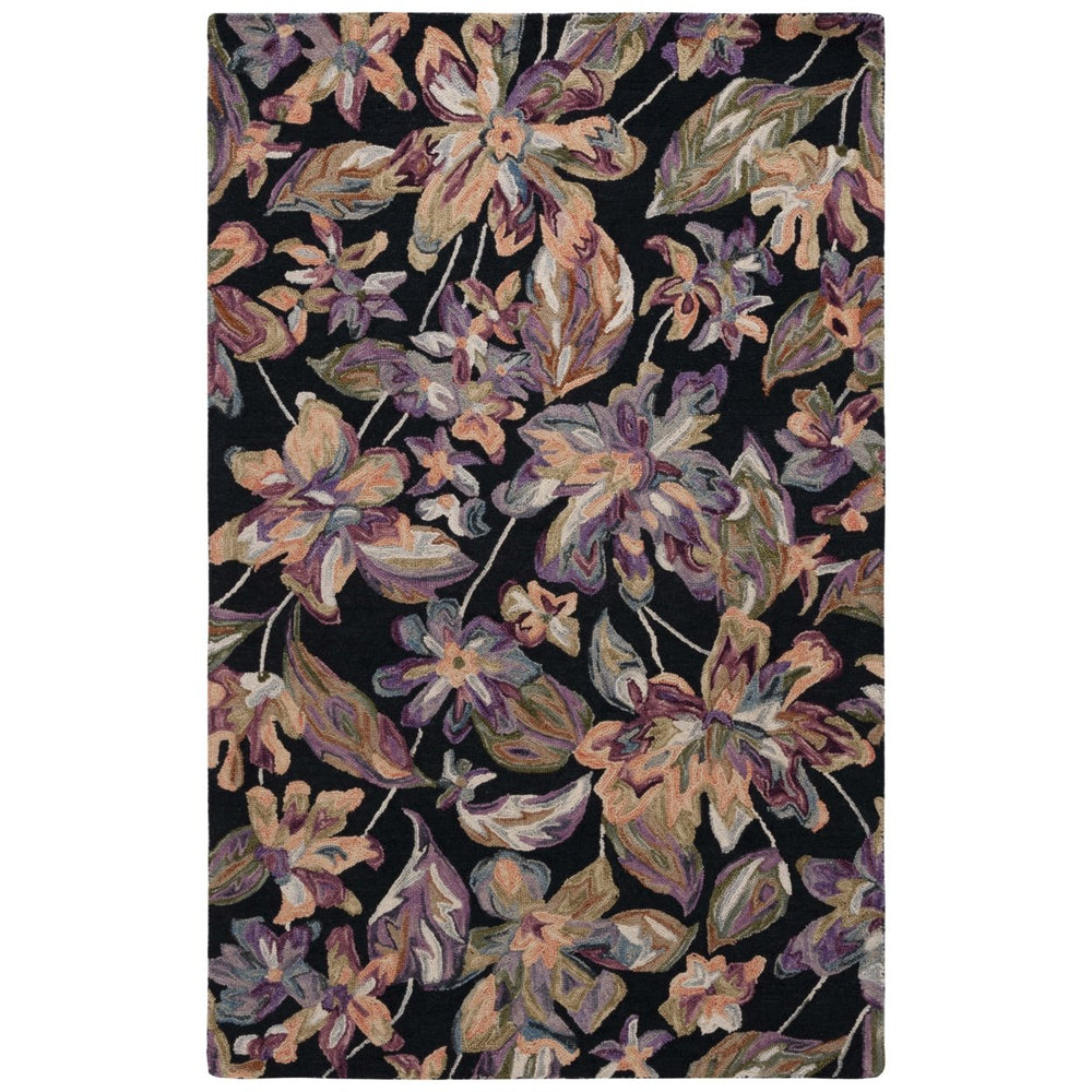 Safavieh BLM461Z Blossom Black / Plum Image 2