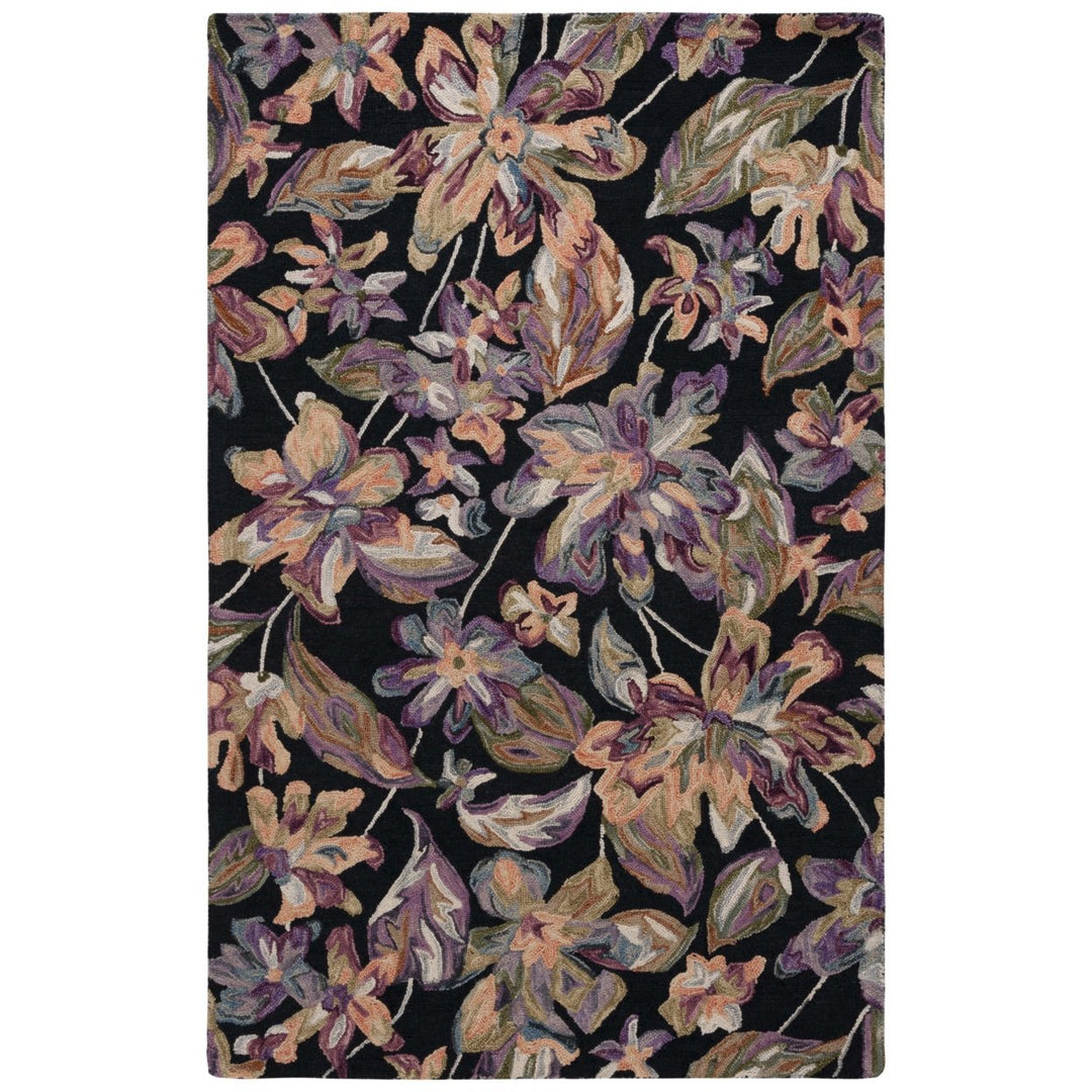 Safavieh BLM461Z Blossom Black / Plum Image 1