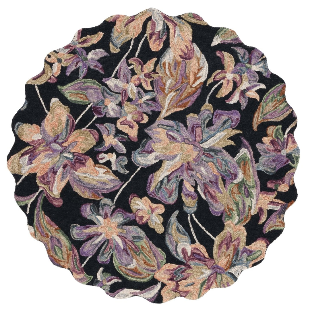 Safavieh BLM461Z Blossom Black / Plum Image 8