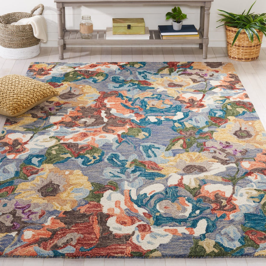 Safavieh BLM464L Blossom Light Blue / Rust Image 1