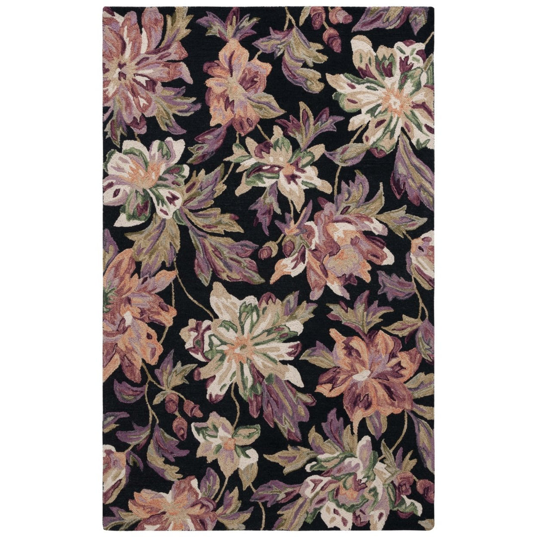 Safavieh BLM467Z Blossom Black / Plum Image 2