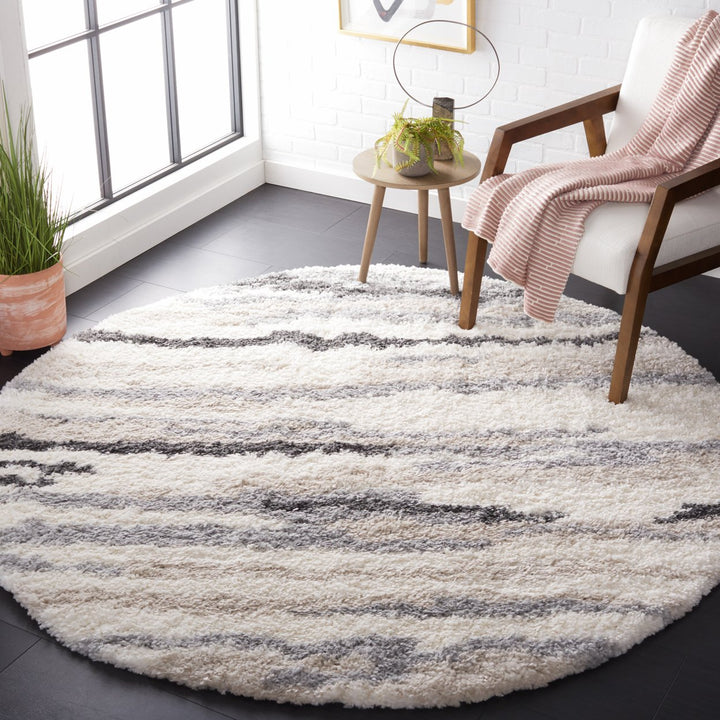 Safavieh FNT833A Fontana Shag 800 Ivory / Grey Image 8