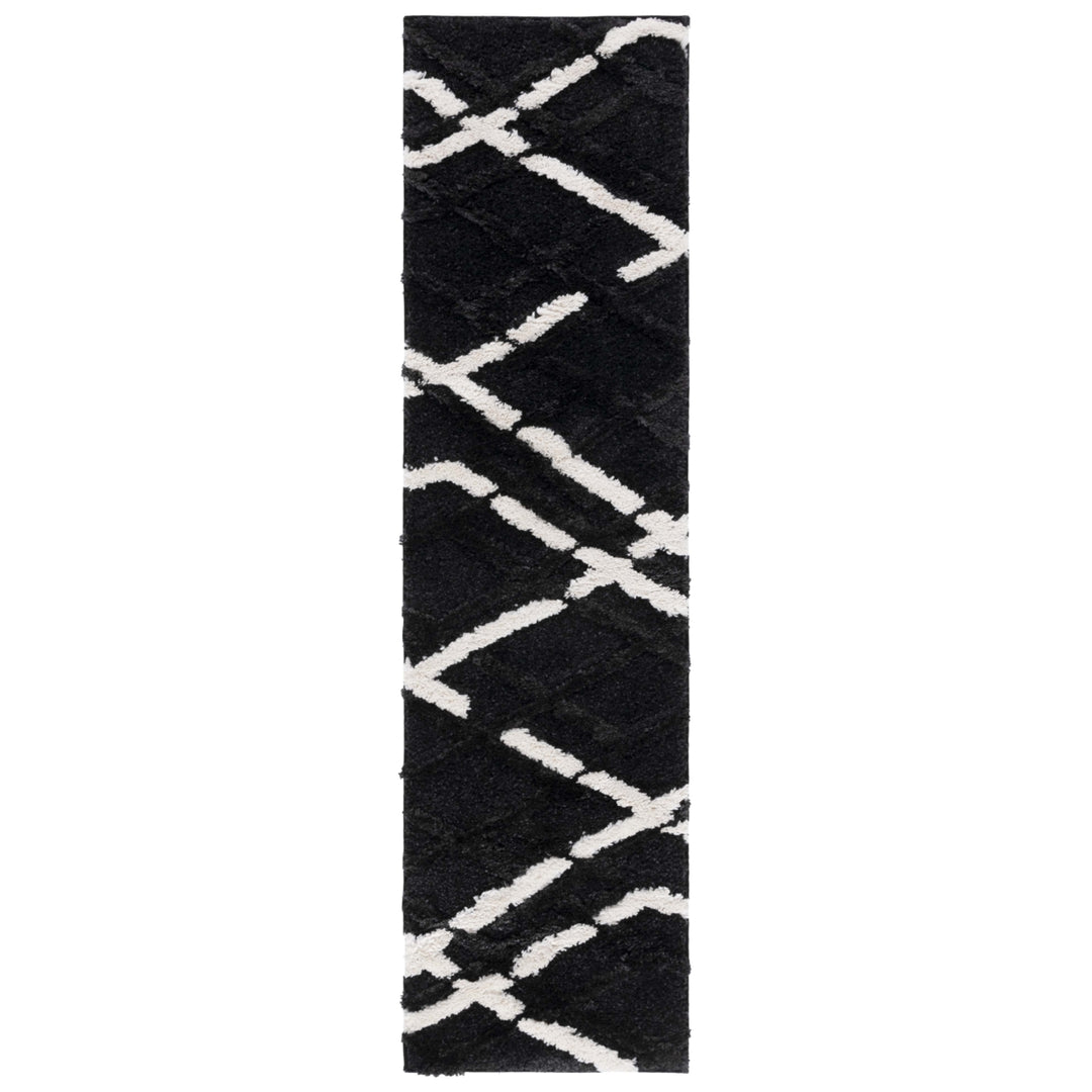 Safavieh HLS206H Hi-Lo Shag Charcoal / Ivory Image 4