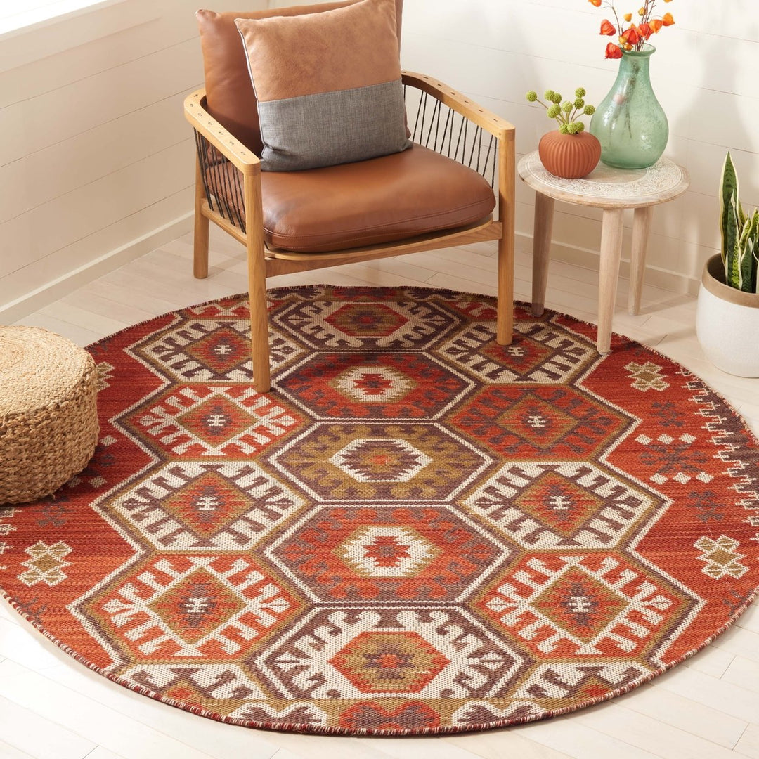 Safavieh KLM328Q Kilim Red / Olive Image 8