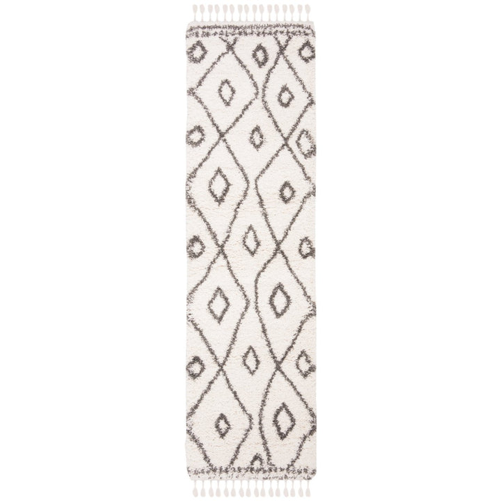 Safavieh MFG333A Moroccan Fringe Shag Ivory / Grey Image 5