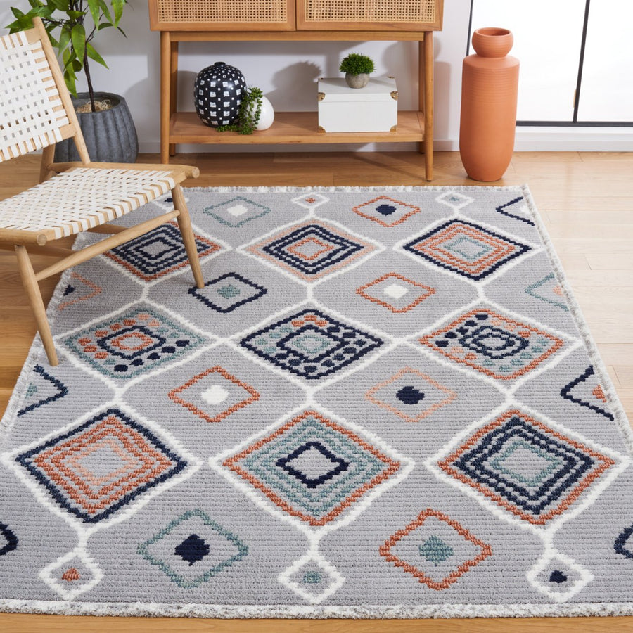 Safavieh MRK608G Marrakesh Grey / Blue Rust Image 1