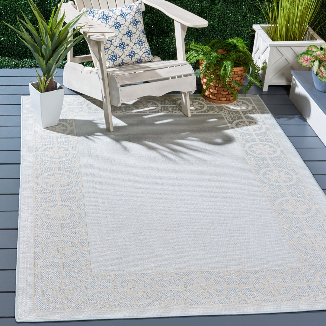 Safavieh MSRO338J Martha Stewart Indoor Outdoor Aqua / Cream Image 1