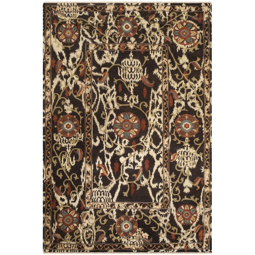 SAFAVIEH OSH422A Oushak Dark Brown / Multi Image 1