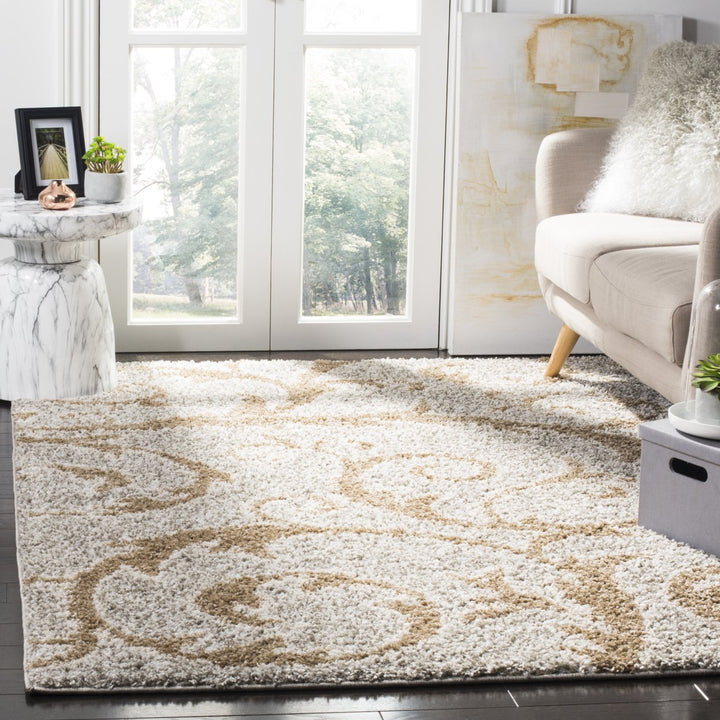 Safavieh SG167L  York Shag Grey / Beige Image 1