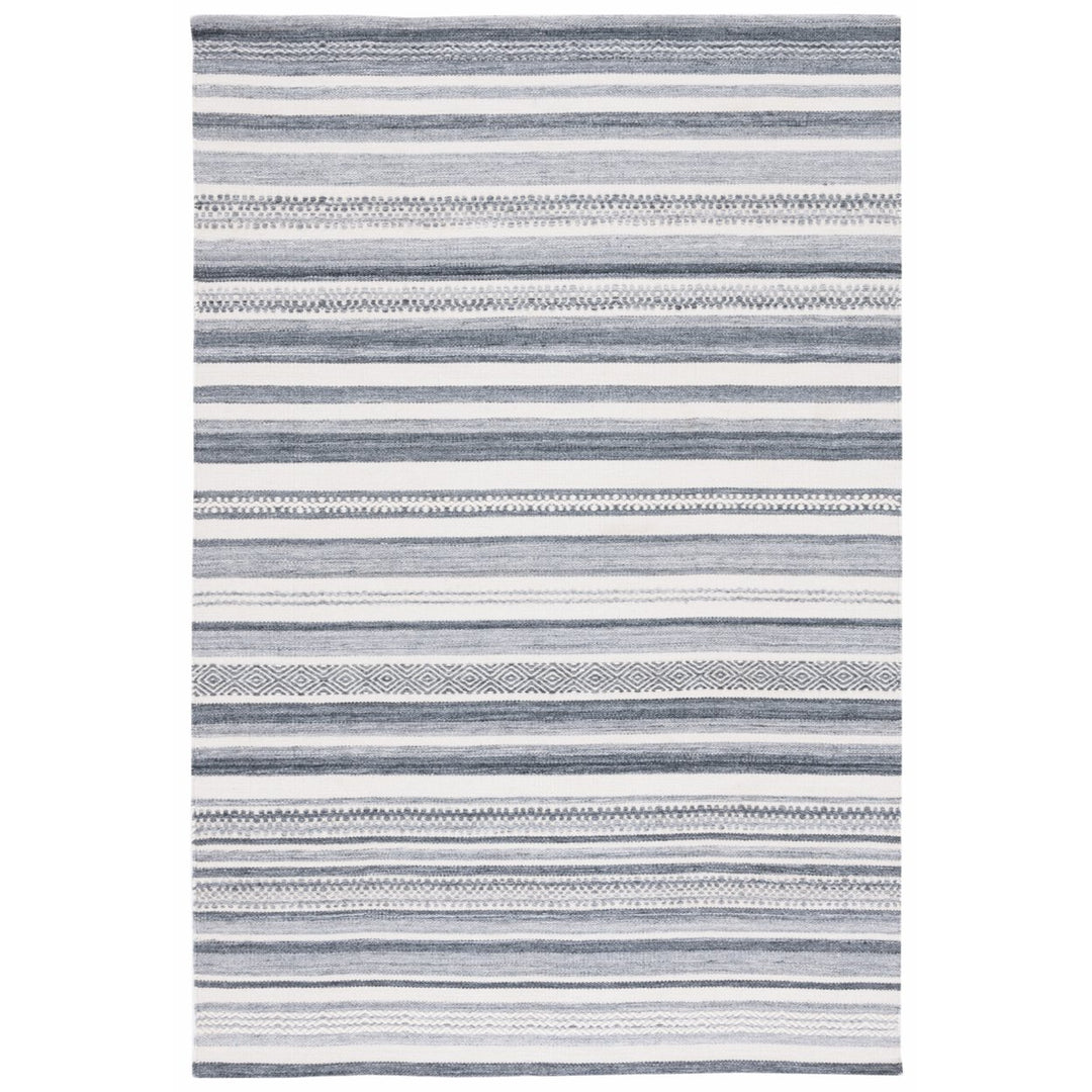 Safavieh STK426H Striped Kilim Charcoal / Ivory Image 1