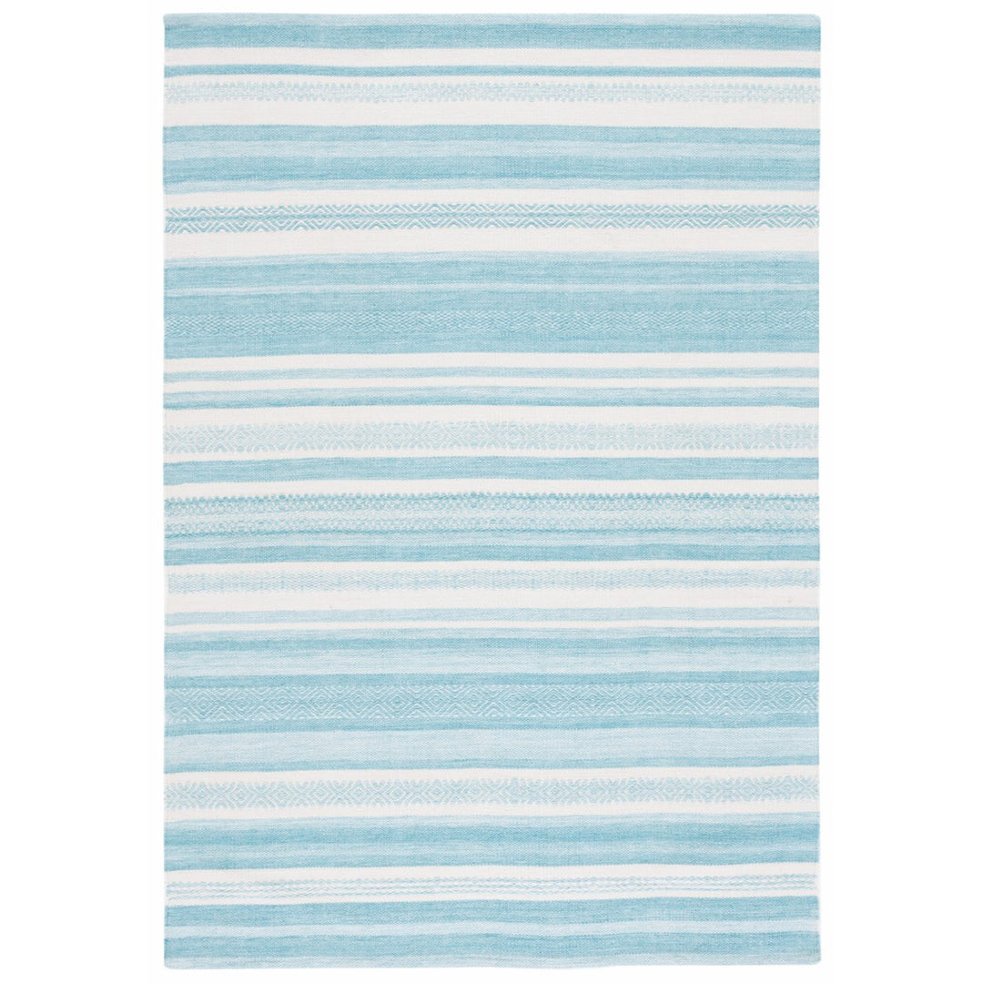 Safavieh STK429J Striped Kilim Turquoise / Ivory Image 1