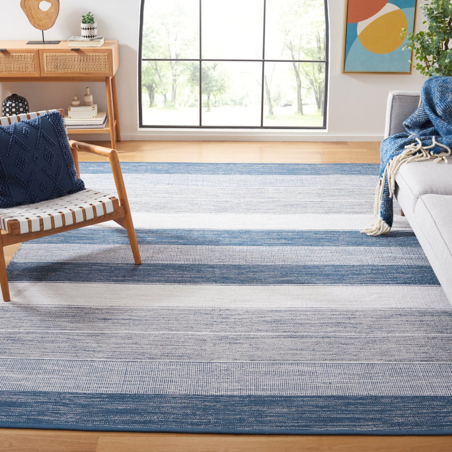 Safavieh STK804M Striped Kilim Grey / Blue Image 1