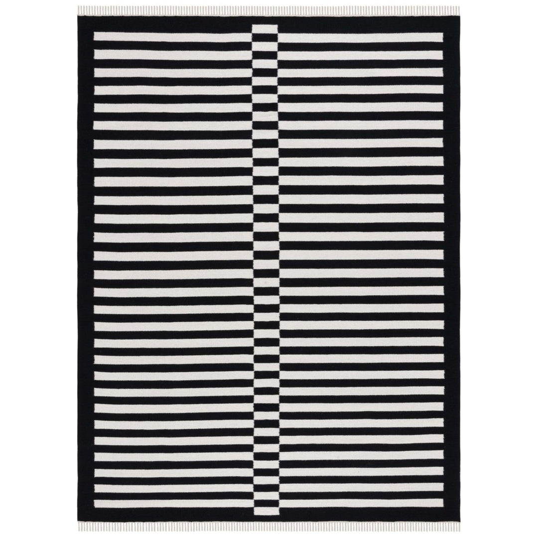 Safavieh STK805Z Striped Kilim Black / Ivory Image 1