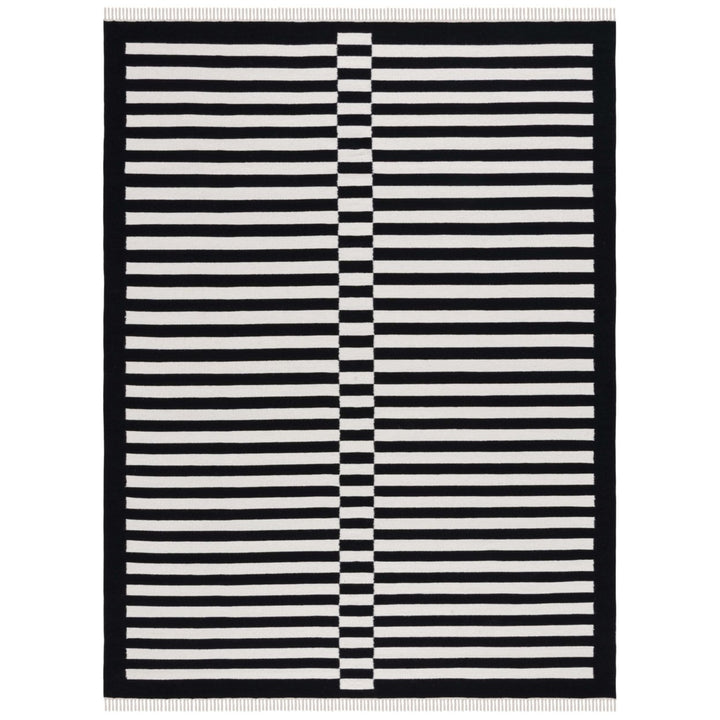 Safavieh STK805Z Striped Kilim Black / Ivory Image 1