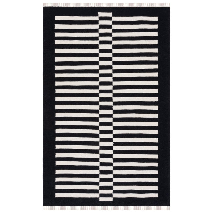 Safavieh STK805Z Striped Kilim Black / Ivory Image 1