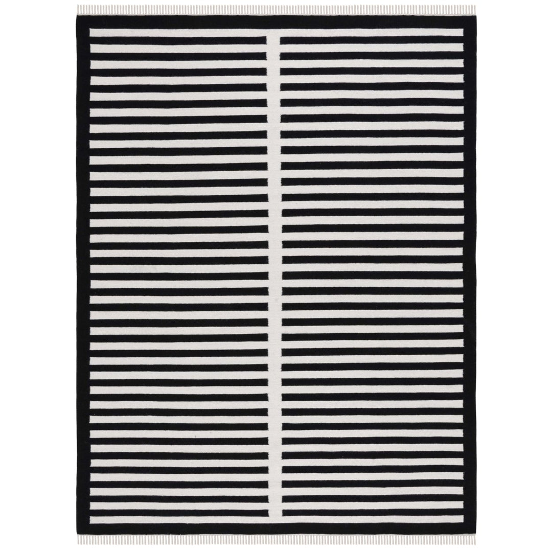 Safavieh STK806Z Striped Kilim Ivory / Black Image 1