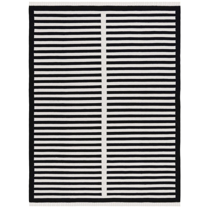 Safavieh STK806Z Striped Kilim Ivory / Black Image 1