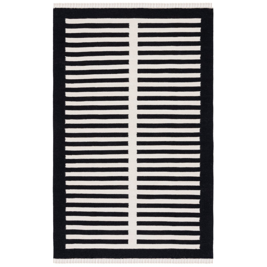 Safavieh STK806Z Striped Kilim Ivory / Black Image 1