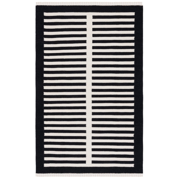 Safavieh STK806Z Striped Kilim Ivory / Black Image 1