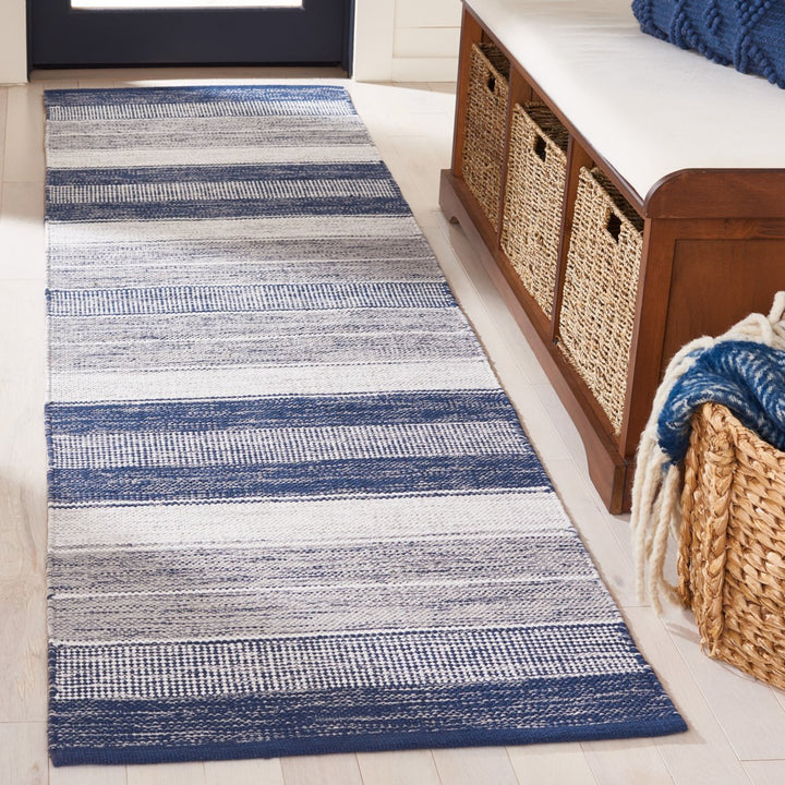 Safavieh STK804M Striped Kilim Grey / Blue Image 10