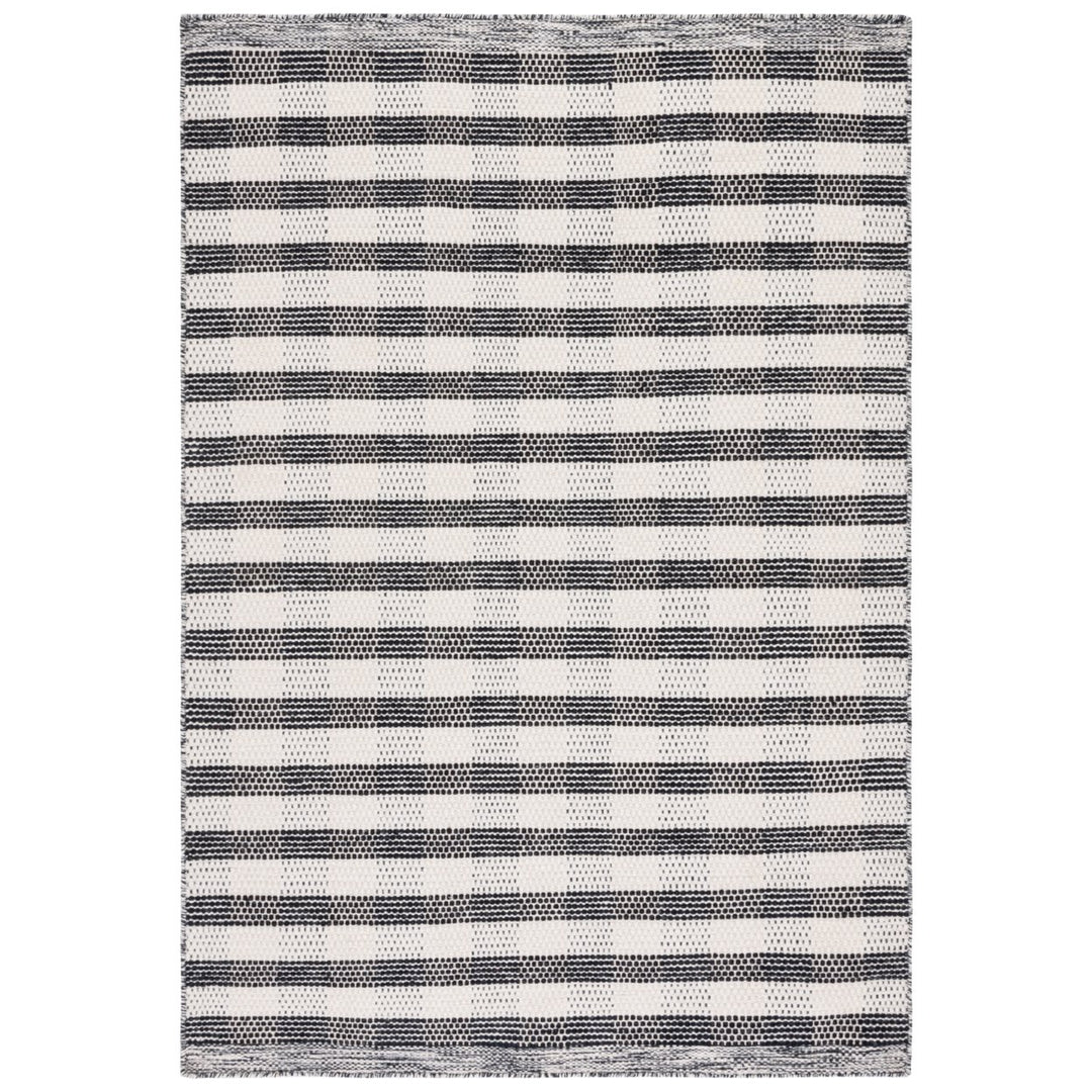 Safavieh STK807Z Striped Kilim Black / Ivory Image 1