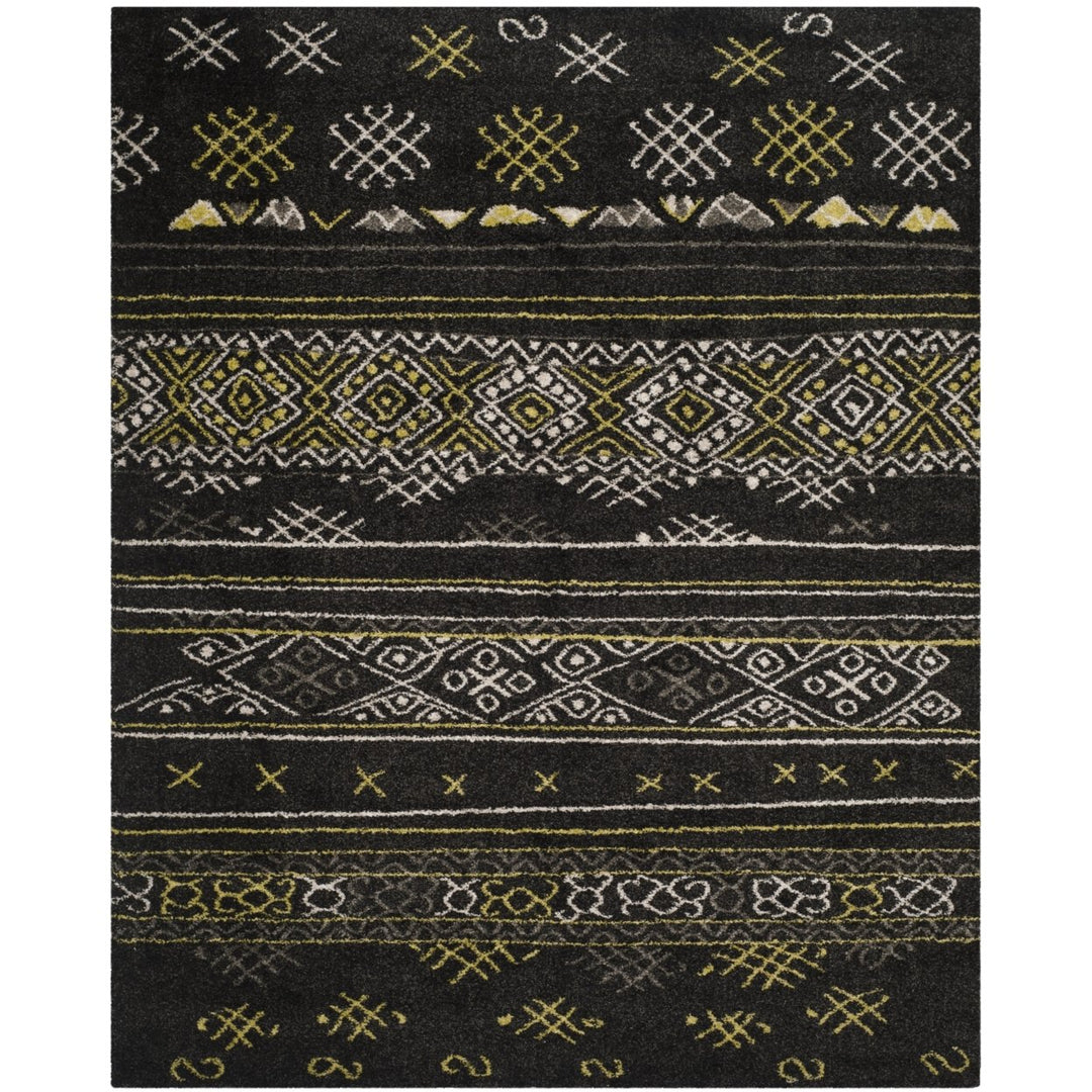 Safavieh TBS547A Tibetan Shag Black / Green Image 1