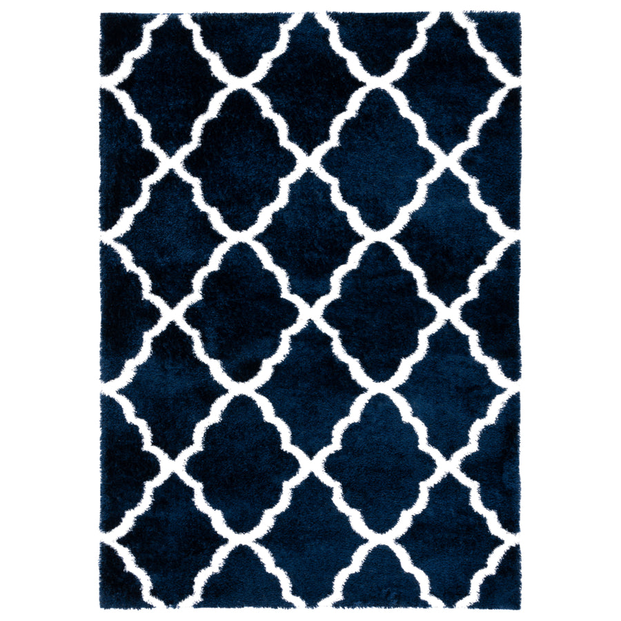 Safavieh THO675N Tahoe Shag Navy / White Image 1