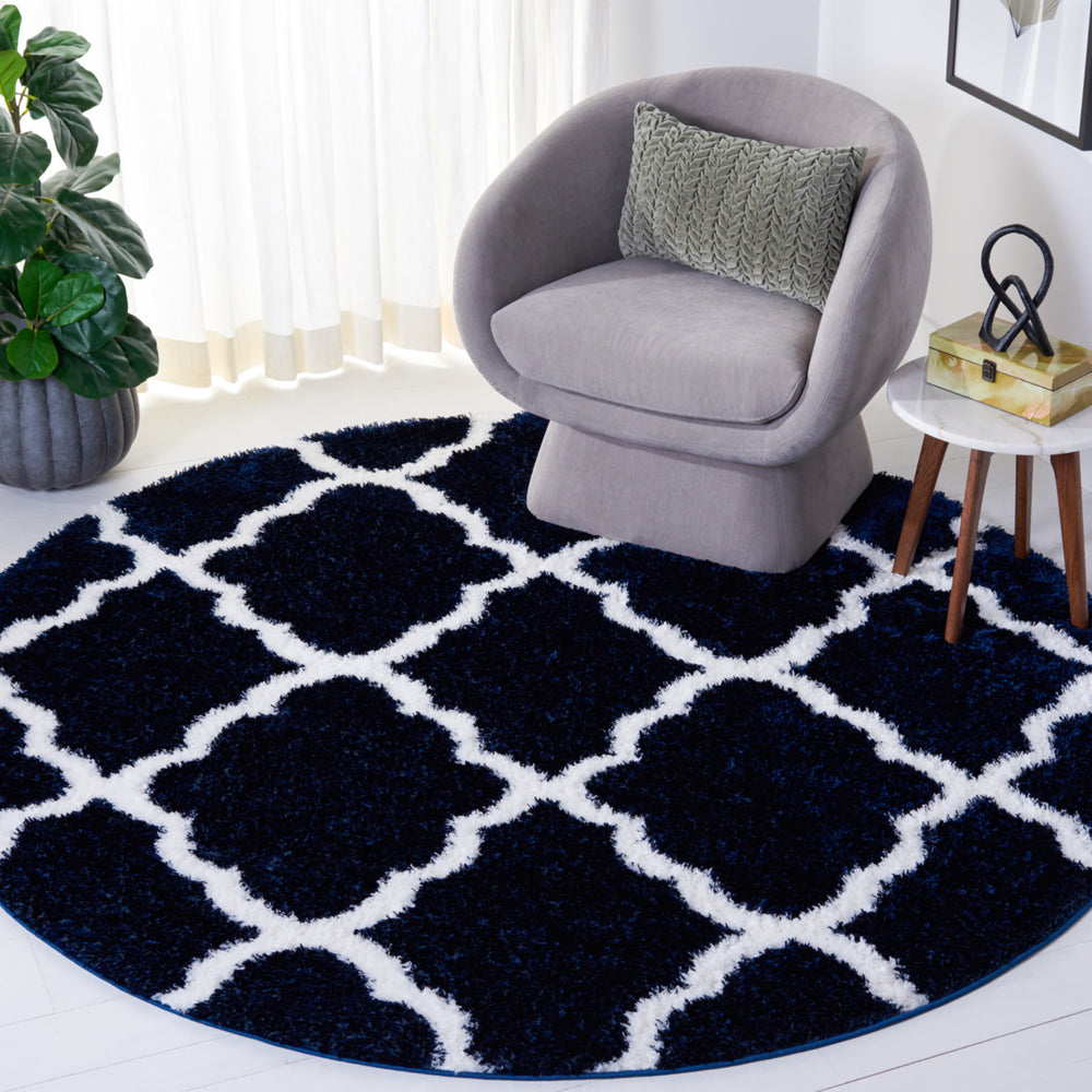 Safavieh THO675N Tahoe Shag Navy / White Image 2