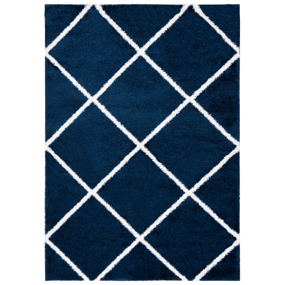 Safavieh THO676N Tahoe Shag Navy / White Image 2