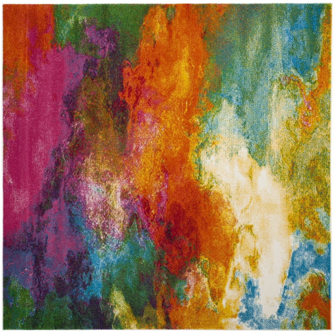 SAFAVIEH WTC619D Watercolor Orange / Green Image 3