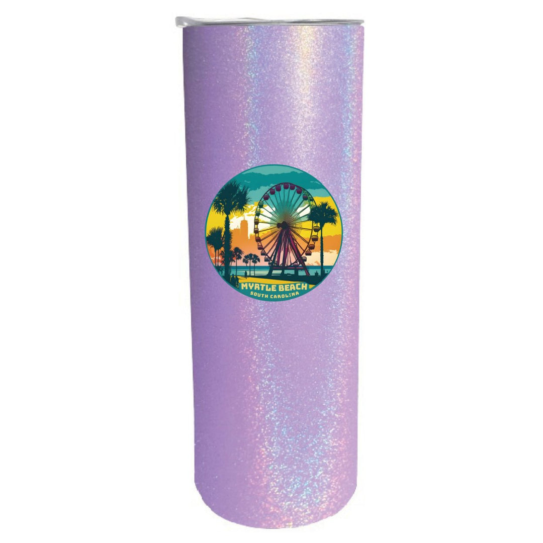 Myrtle Beach South Carolina Souvenir 20 oz Insulated Stainless Steel Skinny Tumbler Black Image 1