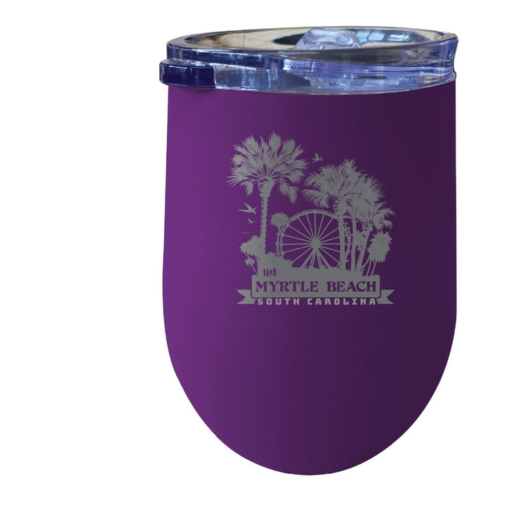 Myrtle Beach South Carolina Laser Etched Souvenir 12 oz Insulated Wine Stainless Steel Tumbler Image 1