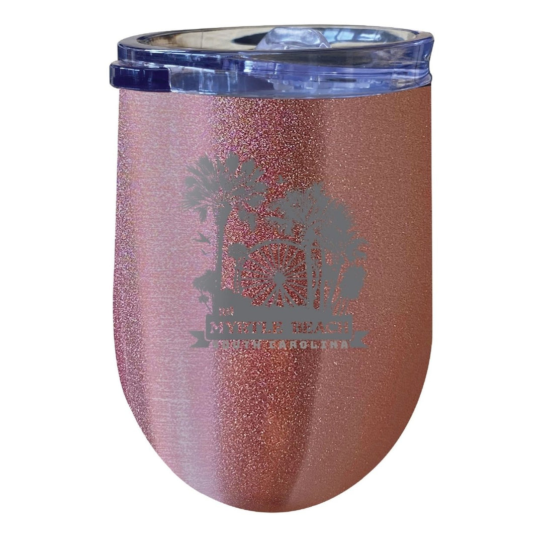 Myrtle Beach South Carolina Laser Etched Souvenir 12 oz Insulated Wine Stainless Steel Tumbler Image 1