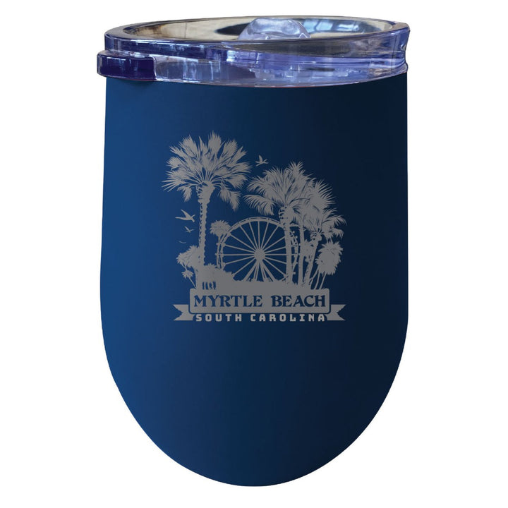 Myrtle Beach South Carolina Laser Etched Souvenir 12 oz Insulated Wine Stainless Steel Tumbler Image 1