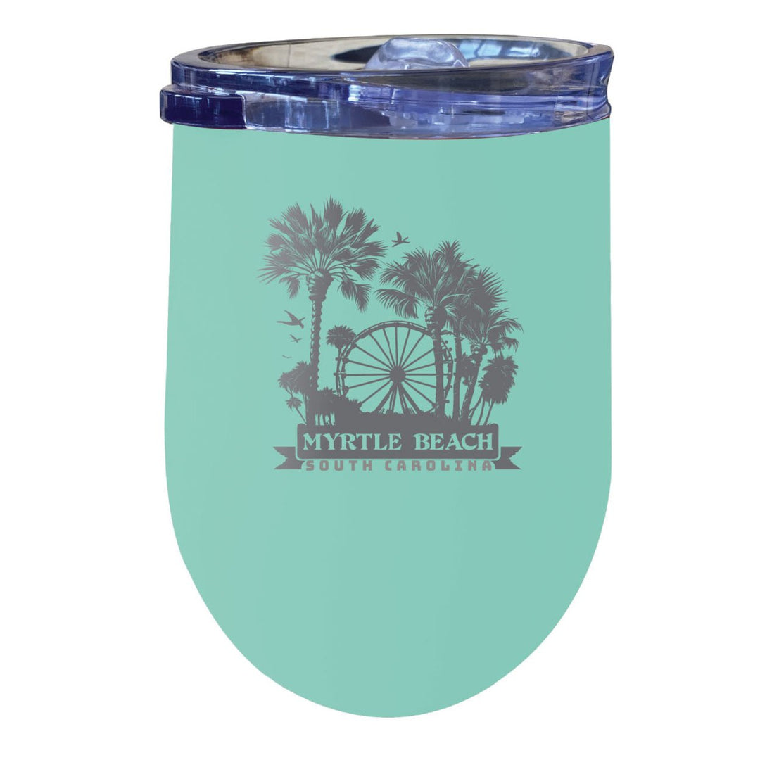 Myrtle Beach South Carolina Laser Etched Souvenir 12 oz Insulated Wine Stainless Steel Tumbler Image 1