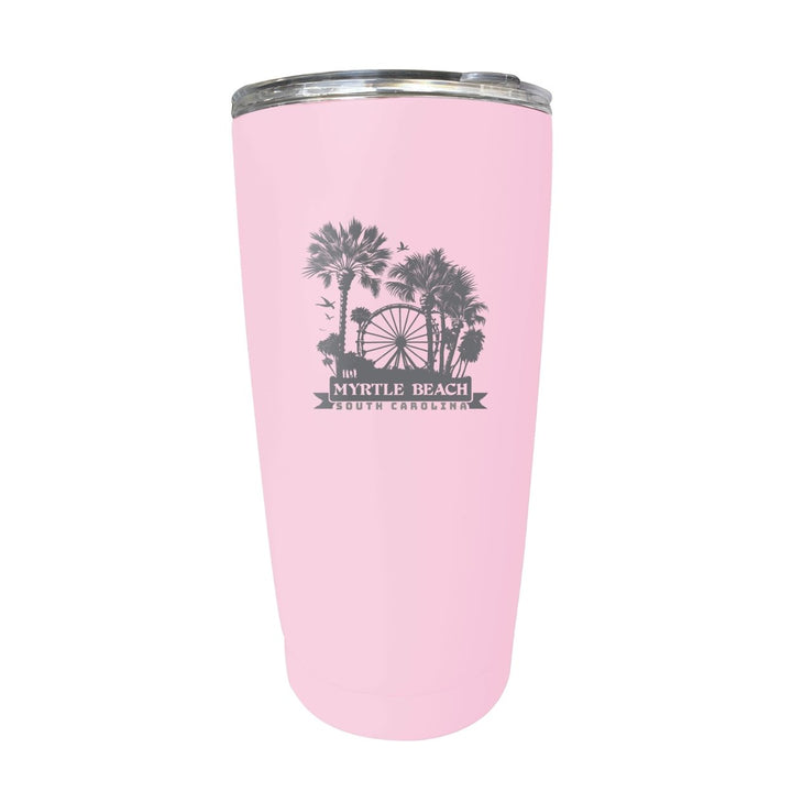 Myrtle Beach South Carolina Laser Etched Souvenir 16 oz Stainless Steel Insulated Tumbler Image 1