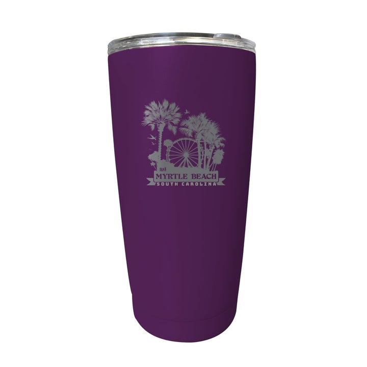 Myrtle Beach South Carolina Laser Etched Souvenir 16 oz Stainless Steel Insulated Tumbler Image 1