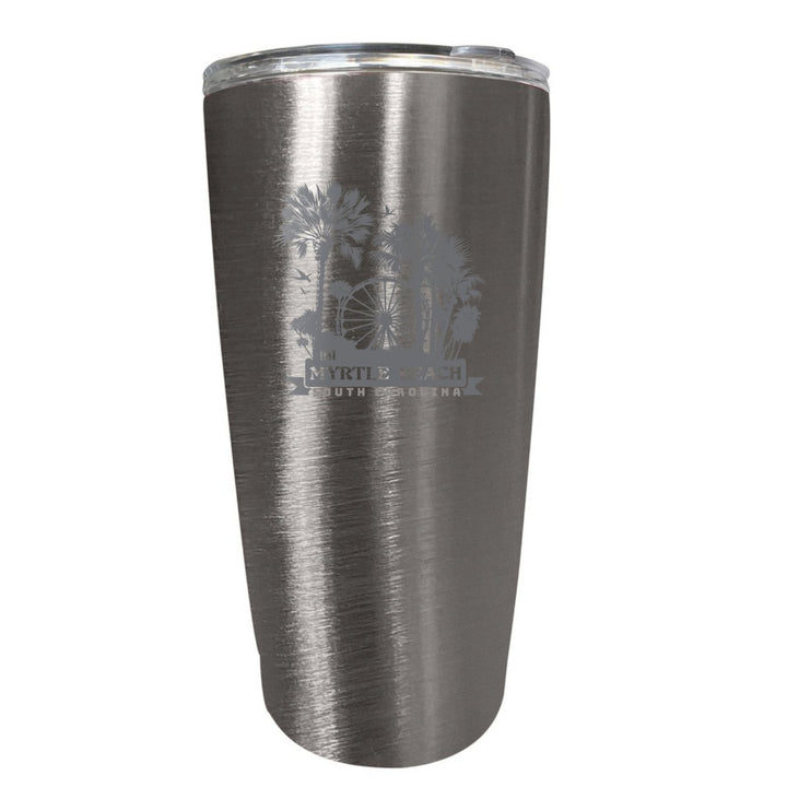 Myrtle Beach South Carolina Laser Etched Souvenir 16 oz Stainless Steel Insulated Tumbler Image 1