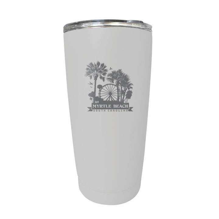 Myrtle Beach South Carolina Laser Etched Souvenir 16 oz Stainless Steel Insulated Tumbler Image 1