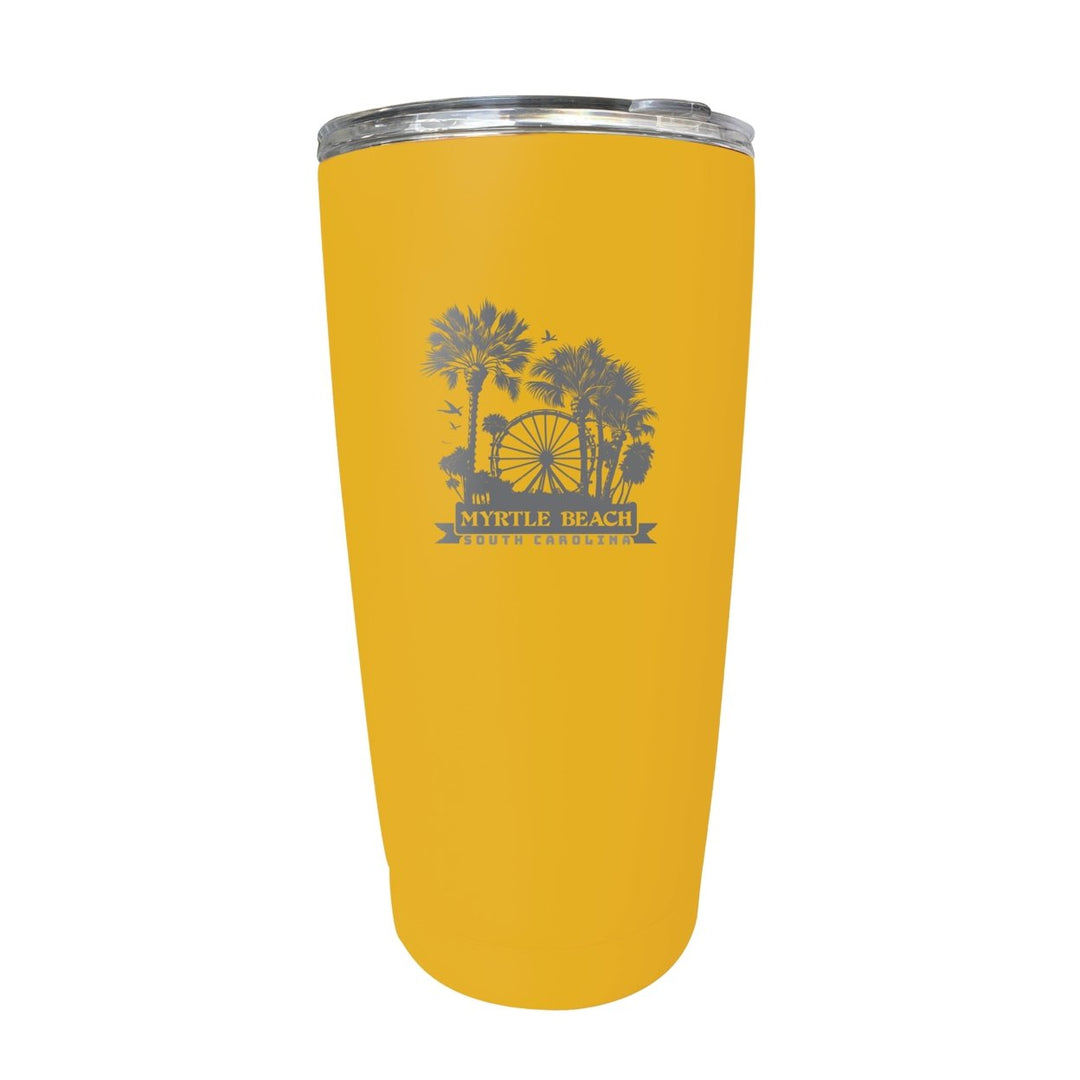 Myrtle Beach South Carolina Laser Etched Souvenir 16 oz Stainless Steel Insulated Tumbler Image 1