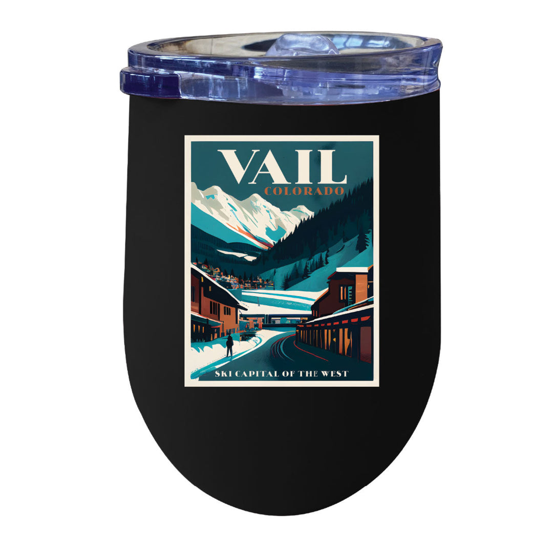 Vail Colorado Souvenir 12 oz Insulated Wine Stainless Steel Tumbler Image 1