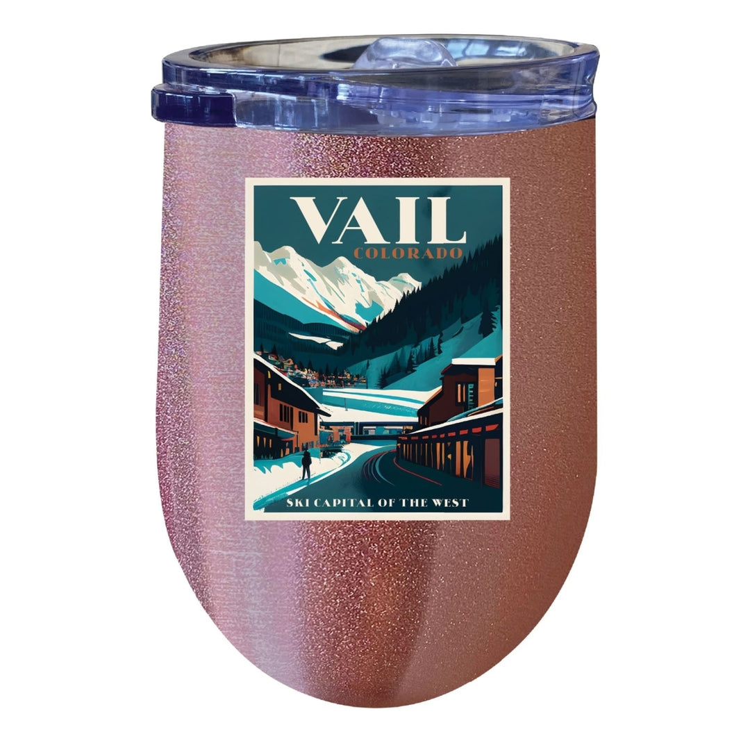 Vail Colorado Souvenir 12 oz Insulated Wine Stainless Steel Tumbler Image 4