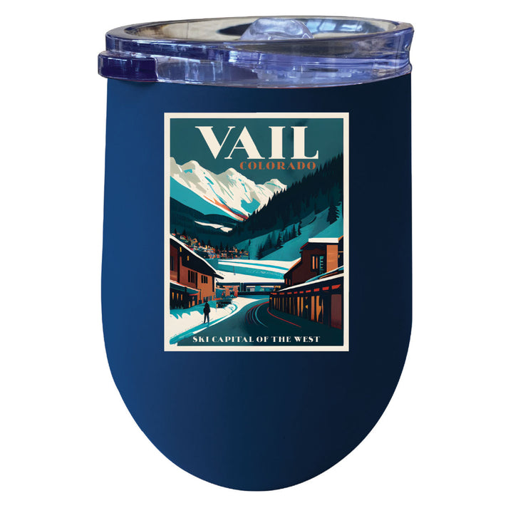 Vail Colorado Souvenir 12 oz Insulated Wine Stainless Steel Tumbler Image 5