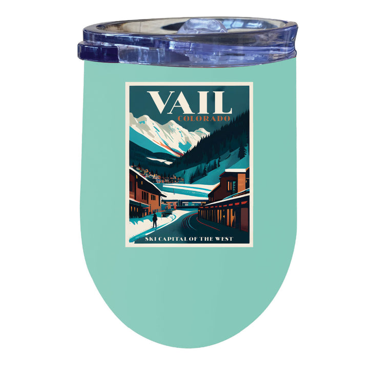 Vail Colorado Souvenir 12 oz Insulated Wine Stainless Steel Tumbler Image 6