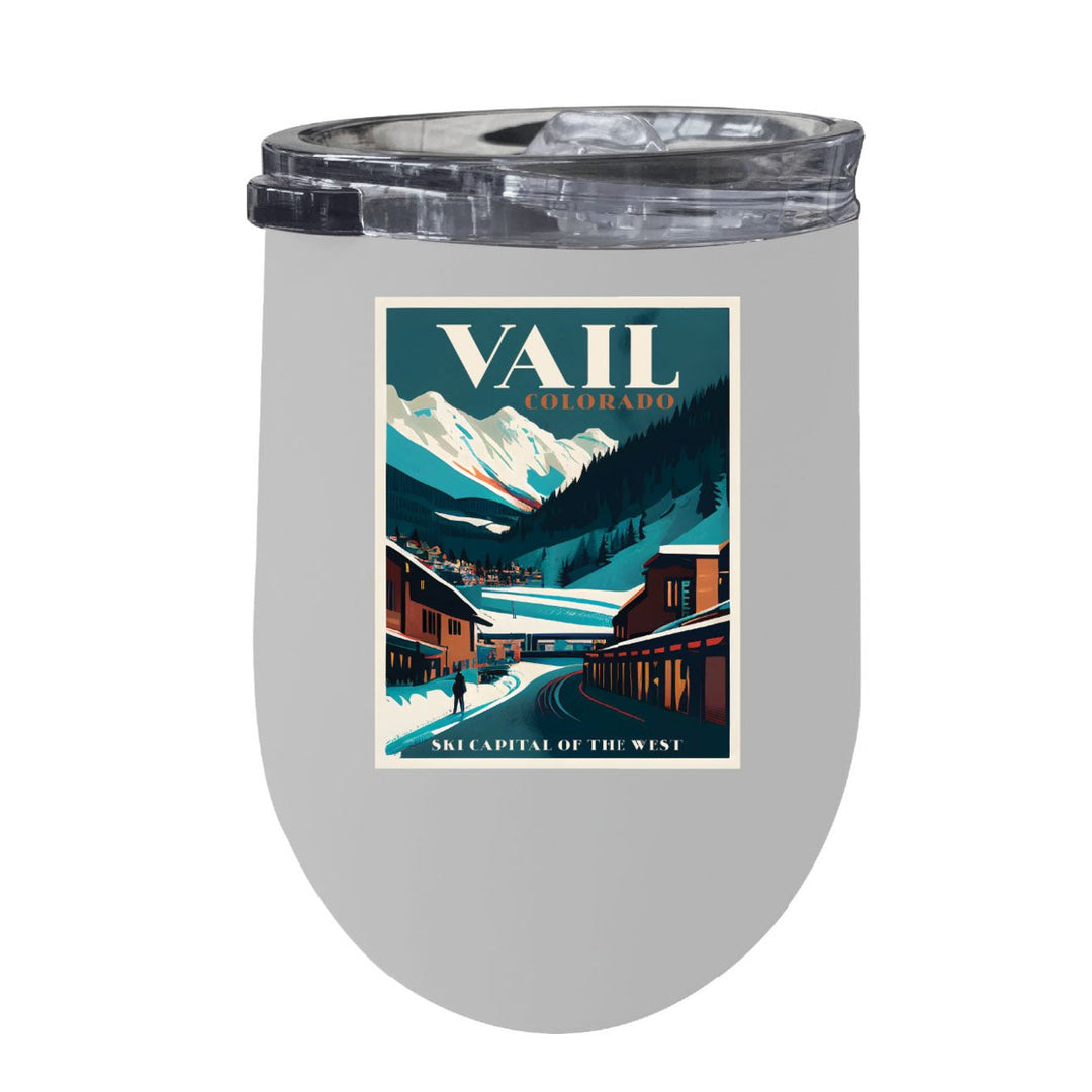 Vail Colorado Souvenir 12 oz Insulated Wine Stainless Steel Tumbler Image 1