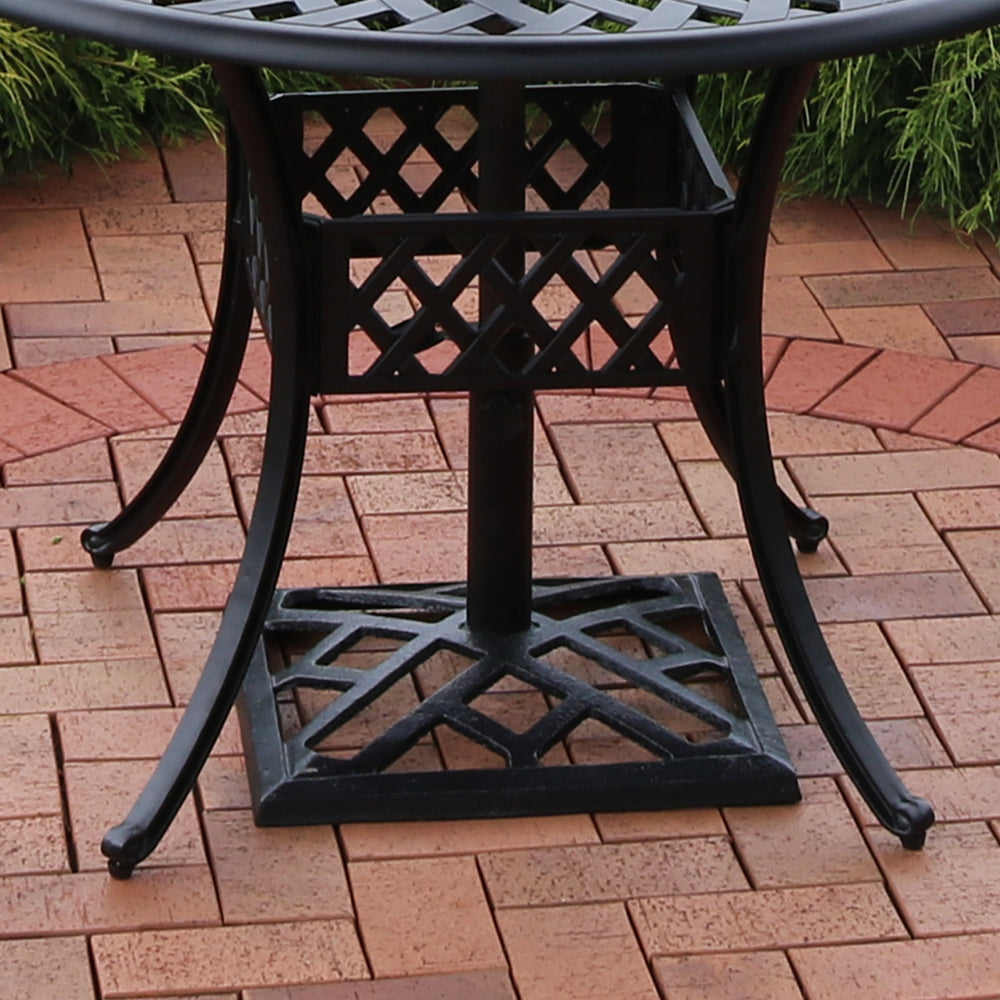 Sunnydaze 17 in Modern Geometric Cast Iron Square Patio Umbrella Base Image 2