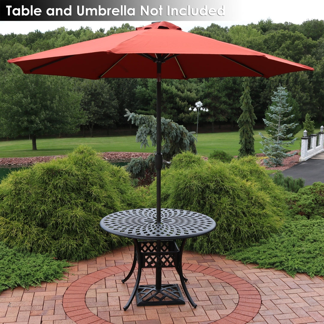 Sunnydaze 17 in Modern Geometric Cast Iron Square Patio Umbrella Base Image 6