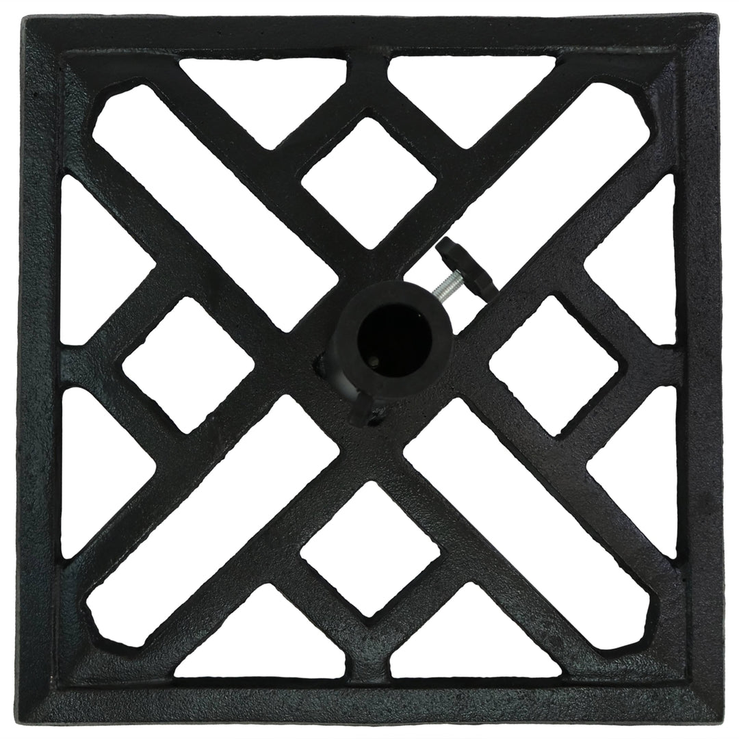 Sunnydaze 17 in Modern Geometric Cast Iron Square Patio Umbrella Base Image 8