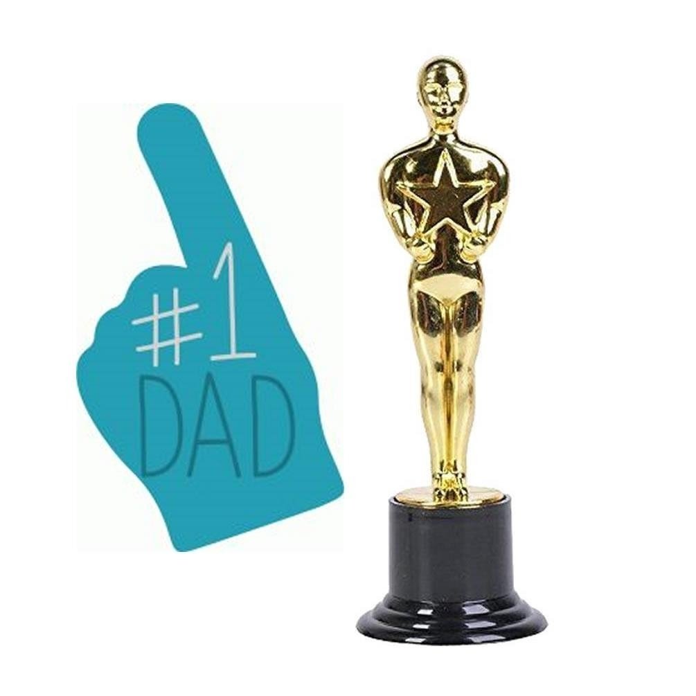 Novelty Happy Fathers Day 1 Dad Trophy Special Parent Love Award Gift Image 1